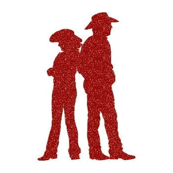 Samolepící dekorace Kovboj a kovbojka 001 pravá (86 - Ultra Metalic červená) SAMOLEPKA NA AUTO, NÁLEPKA, FÓLIE, POLEP, TUNING, VLASTNÍ TEXT, TISK, AUTOSAMOLEPKY.cz, POLEPY, OBRÁZEK, LOGO, 3D STICKERS