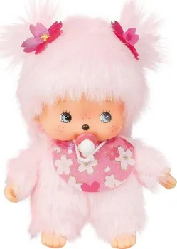 Plyšová hračka Monchhichi Bebiči dívka s dudlíkem 15 cm růžová