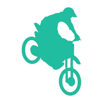 Samolepící dekorace SAMOLEPKA Motorka 016 pravá motokros (25 - tyrkysová) NA AUTO, NÁLEPKA, FÓLIE, POLEP, TUNING, VLASTNÍ TEXT, TISK, AUTOSAMOLEPKY.cz, POLEPY, OBRÁZEK, LOGO, SAMOLEPKY