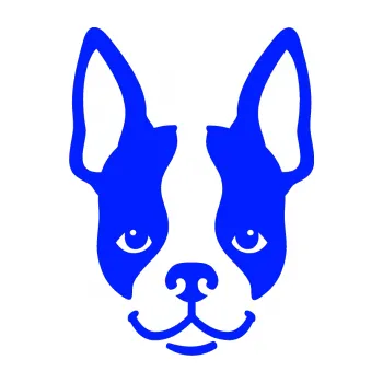 Polep vozidla Pes 066 Bostonský teriér (19 - modrá dynamic) SAMOLEPKA NA AUTO, NÁLEPKA, FÓLIE, POLEP, TUNING, VLASTNÍ TEXT, TISK, AUTOSAMOLEPKY.cz, POLEPY, OBRÁZEK, LOGO, 3D STICKERS