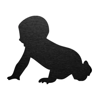 samolepka Dítě v autě 025 levá miminko silueta (63 - škrábaný kov černý) SAMOLEPKA NA AUTO, NÁLEPKA, FÓLIE, POLEP, TUNING, VLASTNÍ TEXT, TISK, AUTOSAMOLEPKY.cz, POLEPY, OBRÁZEK, LOGO, 3D STICKERS