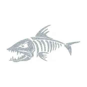 Samolepicí dekorace na vozidlo Ryba kostra 003 levá (91 - Ultra Metalic stříbrná metalíza) SAMOLEPKA NA AUTO, NÁLEPKA, FÓLIE, POLEP, TUNING, VLASTNÍ TEXT, TISK, AUTOSAMOLEPKY.cz, POLEPY, OBRÁZEK, LOGO, 3D STICKERS