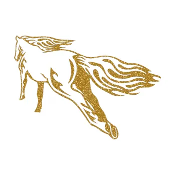 Samolepicí dekorace na vozidlo Animal flames 009 levá kůň (92 - Ultra Metalic zlatá) SAMOLEPKA NA AUTO, NÁLEPKA, FÓLIE, POLEP, TUNING, VLASTNÍ TEXT, TISK, AUTOSAMOLEPKY.cz, POLEPY, OBRÁZEK, LOGO, 3D STICKERS