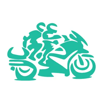 Samolepící dekorace SAMOLEPKA Motorkář 009 pravá se spolujezdcem (25 - tyrkysová) NA AUTO, NÁLEPKA, FÓLIE, POLEP, TUNING, VLASTNÍ TEXT, TISK, AUTOSAMOLEPKY.cz, POLEPY, OBRÁZEK, LOGO, SAMOLEPKY