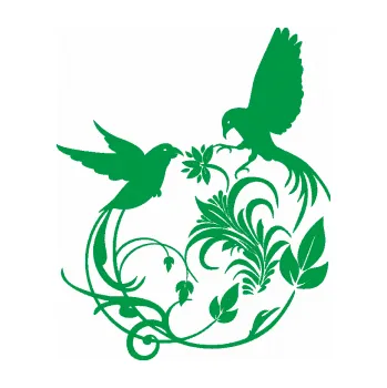 Samolepící dekorace Květina dekor 006 pravá ptáčci (12 - zelená) SAMOLEPKA NA AUTO, NÁLEPKA, FÓLIE, POLEP, TUNING, VLASTNÍ TEXT, TISK, AUTOSAMOLEPKY.cz, POLEPY, OBRÁZEK, LOGO, 3D STICKERS