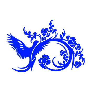 Samolepící dekorace Květina 011 levá ptáček s květy (19 - modrá dynamic) SAMOLEPKA NA AUTO, NÁLEPKA, FÓLIE, POLEP, TUNING, VLASTNÍ TEXT, TISK, AUTOSAMOLEPKY.cz, POLEPY, OBRÁZEK, LOGO, 3D STICKERS