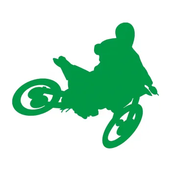 Samolepící dekorace Motorka 034 pravá motokros (12 - zelená) SAMOLEPKA NA AUTO, NÁLEPKA, FÓLIE, POLEP, TUNING, VLASTNÍ TEXT, TISK, AUTOSAMOLEPKY.cz, POLEPY, OBRÁZEK, LOGO, 3D STICKERS