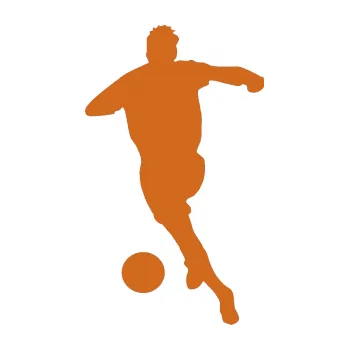 Samolepicí dekorace na vozidlo Fotbalista 006 levá (26 - oříšková) SAMOLEPKA NA AUTO, NÁLEPKA, FÓLIE, POLEP, TUNING, VLASTNÍ TEXT, TISK, AUTOSAMOLEPKY.cz, POLEPY, OBRÁZEK, LOGO, 3D STICKERS