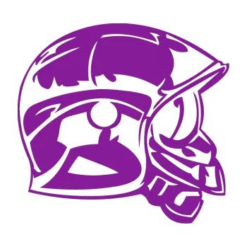 Samolepící dekorace Helma pravá (14 - fialová) SAMOLEPKA NA AUTO, NÁLEPKA, FÓLIE, POLEP, TUNING, VLASTNÍ TEXT, TISK, AUTOSAMOLEPKY.cz, POLEPY, OBRÁZEK, LOGO, 3D STICKERS