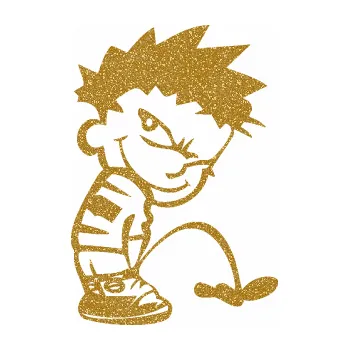 Samolepicí dekorace na vozidlo Boy čůrá 005 pravá (92 - Ultra Metalic zlatá) SAMOLEPKA NA AUTO, NÁLEPKA, FÓLIE, POLEP, TUNING, VLASTNÍ TEXT, TISK, AUTOSAMOLEPKY.cz, POLEPY, OBRÁZEK, LOGO, 3D STICKERS