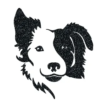 Polep vozidla Pes 099 levá Border kolie (85 - Ultra Metalic černá) SAMOLEPKA NA AUTO, NÁLEPKA, FÓLIE, POLEP, TUNING, VLASTNÍ TEXT, TISK, AUTOSAMOLEPKY.cz, POLEPY, OBRÁZEK, LOGO, 3D STICKERS