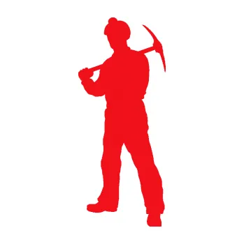 Samolepící dekorace SAMOLEPKA Horník 001 levá (10 - červená) NA AUTO, NÁLEPKA, FÓLIE, POLEP, TUNING, VLASTNÍ TEXT, TISK, AUTOSAMOLEPKY.cz, POLEPY, OBRÁZEK, LOGO, SAMOLEPKY