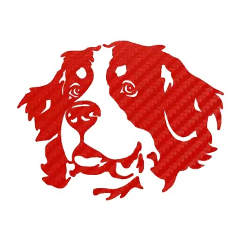 Polep vozidla Pes 131 levá bernský salašnický pes (53 - 3D karbon červený) SAMOLEPKA NA AUTO, NÁLEPKA, FÓLIE, POLEP, TUNING, VLASTNÍ TEXT, TISK, AUTOSAMOLEPKY.cz, POLEPY, OBRÁZEK, LOGO, 3D STICKERS