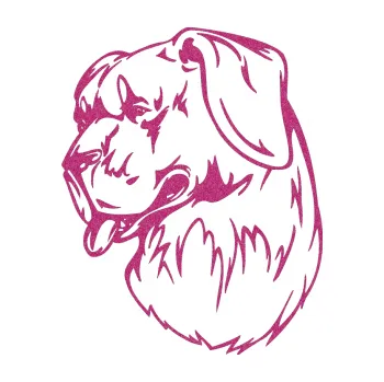 samolepka Pes 021 levá (90 - Ultra Metalic růžová) SAMOLEPKA NA AUTO, NÁLEPKA, FÓLIE, POLEP, TUNING, VLASTNÍ TEXT, TISK, AUTOSAMOLEPKY.cz, POLEPY, OBRÁZEK, LOGO, 3D STICKERS