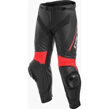 Moto kalhoty Dainese Dainese DELTA 3 sportovní kožené kalhoty černé/fluo-červené vel.56 56