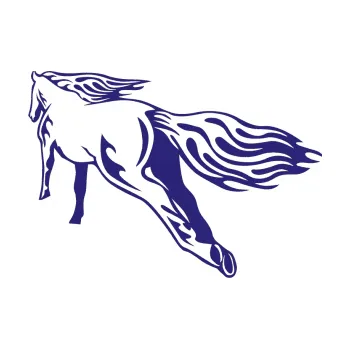 Samolepicí dekorace na vozidlo Animal flames 009 levá kůň (22 - střední modrá) SAMOLEPKA NA AUTO, NÁLEPKA, FÓLIE, POLEP, TUNING, VLASTNÍ TEXT, TISK, AUTOSAMOLEPKY.cz, POLEPY, OBRÁZEK, LOGO, 3D STICKERS