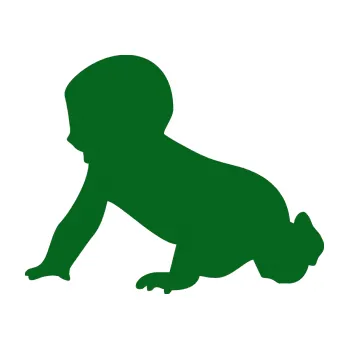 samolepka Dítě v autě 025 levá miminko silueta (20 - tmavě zelená) SAMOLEPKA NA AUTO, NÁLEPKA, FÓLIE, POLEP, TUNING, VLASTNÍ TEXT, TISK, AUTOSAMOLEPKY.cz, POLEPY, OBRÁZEK, LOGO, 3D STICKERS