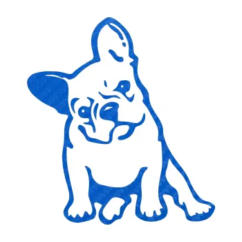 Polep vozidla SAMOLEPKA Pes 061 levá Francouzský buldoček (57 - 3D karbon modrý) NA AUTO, NÁLEPKA, FÓLIE, POLEP, TUNING, VLASTNÍ TEXT, TISK, AUTOSAMOLEPKY.cz, POLEPY, OBRÁZEK, LOGO, SAMOLEPKY