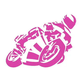 Samolepící dekorace SAMOLEPKA Motorka 040 pravá road racing (16 - růžová) NA AUTO, NÁLEPKA, FÓLIE, POLEP, TUNING, VLASTNÍ TEXT, TISK, AUTOSAMOLEPKY.cz, POLEPY, OBRÁZEK, LOGO, SAMOLEPKY