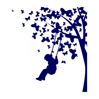 Samolepící dekorace SAMOLEPKA Interiér 006 levá dítě na houpačce (23 - tmavě modrá) NA AUTO, NÁLEPKA, FÓLIE, POLEP, TUNING, VLASTNÍ TEXT, TISK, AUTOSAMOLEPKY.cz, POLEPY, OBRÁZEK, LOGO, SAMOLEPKY