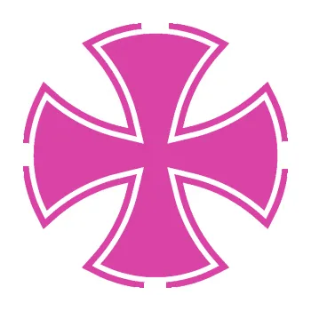 samolepka Maltézský kříž 003 (16 - růžová) SAMOLEPKA NA AUTO, NÁLEPKA, FÓLIE, POLEP, TUNING, VLASTNÍ TEXT, TISK, AUTOSAMOLEPKY.cz, POLEPY, OBRÁZEK, LOGO, 3D STICKERS