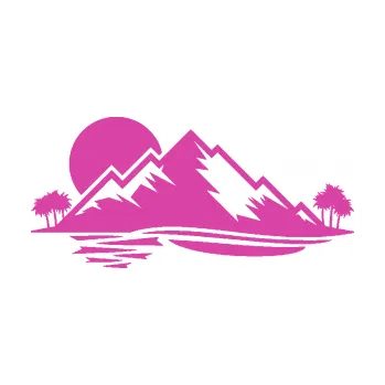 Samolepící dekorace Krajina hory 004 levá (16 - růžová) SAMOLEPKA NA AUTO, NÁLEPKA, FÓLIE, POLEP, TUNING, VLASTNÍ TEXT, TISK, AUTOSAMOLEPKY.cz, POLEPY, OBRÁZEK, LOGO, 3D STICKERS