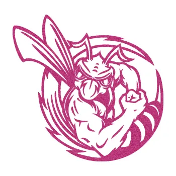 Samolepicí dekorace na vozidlo Rozzuřená vosa 008 pravá (90 - Ultra Metalic růžová) SAMOLEPKA NA AUTO, NÁLEPKA, FÓLIE, POLEP, TUNING, VLASTNÍ TEXT, TISK, AUTOSAMOLEPKY.cz, POLEPY, OBRÁZEK, LOGO, 3D STICKERS