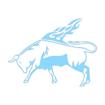 Samolepicí dekorace na vozidlo Animal flames 067 levá býk (03 - světle modrá) SAMOLEPKA NA AUTO, NÁLEPKA, FÓLIE, POLEP, TUNING, VLASTNÍ TEXT, TISK, AUTOSAMOLEPKY.cz, POLEPY, OBRÁZEK, LOGO, 3D STICKERS