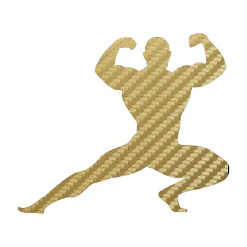 Polep vozidla Kulturista 015 levá (59 - 3D karbon zlatý) SAMOLEPKA NA AUTO, NÁLEPKA, FÓLIE, POLEP, TUNING, VLASTNÍ TEXT, TISK, AUTOSAMOLEPKY.cz, POLEPY, OBRÁZEK, LOGO, 3D STICKERS