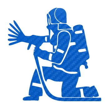 Samolepící dekorace SAMOLEPKA Hasič 007 levá (57 - 3D karbon modrý) NA AUTO, NÁLEPKA, FÓLIE, POLEP, TUNING, VLASTNÍ TEXT, TISK, AUTOSAMOLEPKY.cz, POLEPY, OBRÁZEK, LOGO, SAMOLEPKY