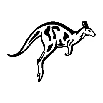 Samolepící dekorace SAMOLEPKA Klokan 004 pravá (01 - černá) NA AUTO, NÁLEPKA, FÓLIE, POLEP, TUNING, VLASTNÍ TEXT, TISK, AUTOSAMOLEPKY.cz, POLEPY, OBRÁZEK, LOGO, SAMOLEPKY