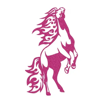 Samolepicí dekorace na vozidlo Animal flames 013 pravá kůň (90 - Ultra Metalic růžová) SAMOLEPKA NA AUTO, NÁLEPKA, FÓLIE, POLEP, TUNING, VLASTNÍ TEXT, TISK, AUTOSAMOLEPKY.cz, POLEPY, OBRÁZEK, LOGO, 3D STICKERS