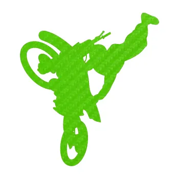 Samolepící dekorace SAMOLEPKA Motorka 032 levá motokros freestyle (58 - 3D karbon zelený kawasaki) NA AUTO, NÁLEPKA, FÓLIE, POLEP, TUNING, VLASTNÍ TEXT, TISK, AUTOSAMOLEPKY.cz, POLEPY, OBRÁZEK, LOGO, SAMOLEPKY