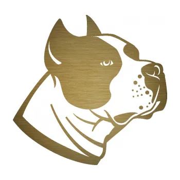 Polep vozidla SAMOLEPKA Pes 081 pravá Stafordširský bulteriér (64 - škrábaný kov zlatý) NA AUTO, NÁLEPKA, FÓLIE, POLEP, TUNING, VLASTNÍ TEXT, TISK, AUTOSAMOLEPKY.cz, POLEPY, OBRÁZEK, LOGO, SAMOLEPKY