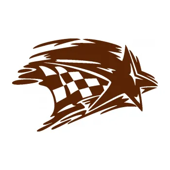 Samolepící dekorace Hvězda se šachovnicí pravá (15 - hnědá) SAMOLEPKA NA AUTO, NÁLEPKA, FÓLIE, POLEP, TUNING, VLASTNÍ TEXT, TISK, AUTOSAMOLEPKY.cz, POLEPY, OBRÁZEK, LOGO, 3D STICKERS