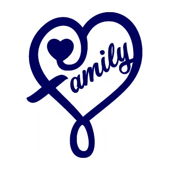 Samolepící dekorace SAMOLEPKA Family 001 nápis se srdíčkem (23 - tmavě modrá) NA AUTO, NÁLEPKA, FÓLIE, POLEP, TUNING, VLASTNÍ TEXT, TISK, AUTOSAMOLEPKY.cz, POLEPY, OBRÁZEK, LOGO, SAMOLEPKY