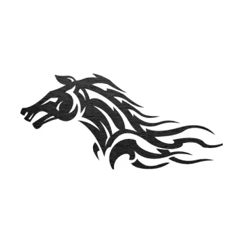 Samolepící dekorace SAMOLEPKA Kůň 078 levá (63 - škrábaný kov černý) NA AUTO, NÁLEPKA, FÓLIE, POLEP, TUNING, VLASTNÍ TEXT, TISK, AUTOSAMOLEPKY.cz, POLEPY, OBRÁZEK, LOGO, SAMOLEPKY