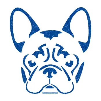 Polep vozidla Pes 107 Francouzský buldoček (88 - Ultra Metalic modrá) SAMOLEPKA NA AUTO, NÁLEPKA, FÓLIE, POLEP, TUNING, VLASTNÍ TEXT, TISK, AUTOSAMOLEPKY.cz, POLEPY, OBRÁZEK, LOGO, 3D STICKERS