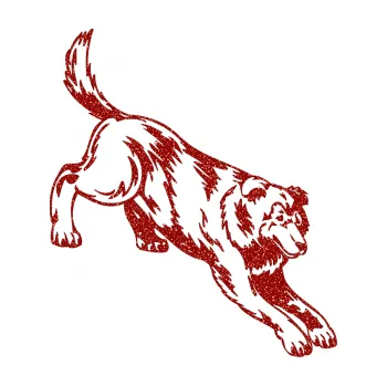 samolepka Pes 044 pravá (86 - Ultra Metalic červená) SAMOLEPKA NA AUTO, NÁLEPKA, FÓLIE, POLEP, TUNING, VLASTNÍ TEXT, TISK, AUTOSAMOLEPKY.cz, POLEPY, OBRÁZEK, LOGO, 3D STICKERS