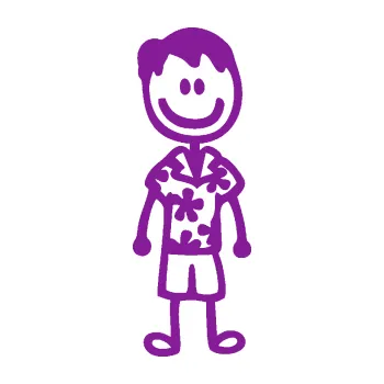 samolepka Cartoon family táta Hawaii (14 - fialová) SAMOLEPKA NA AUTO, NÁLEPKA, FÓLIE, POLEP, TUNING, VLASTNÍ TEXT, TISK, AUTOSAMOLEPKY.cz, POLEPY, OBRÁZEK, LOGO, 3D STICKERS