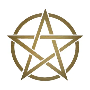 samolepka Pentagram (64 - škrábaný kov zlatý) SAMOLEPKA NA AUTO, NÁLEPKA, FÓLIE, POLEP, TUNING, VLASTNÍ TEXT, TISK, AUTOSAMOLEPKY.cz, POLEPY, OBRÁZEK, LOGO, 3D STICKERS