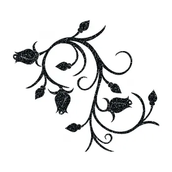 Samolepící dekorace SAMOLEPKA Květina dekor 009 levá růžičky (85 - Ultra Metalic černá) NA AUTO, NÁLEPKA, FÓLIE, POLEP, TUNING, VLASTNÍ TEXT, TISK, AUTOSAMOLEPKY.cz, POLEPY, OBRÁZEK, LOGO, SAMOLEPKY