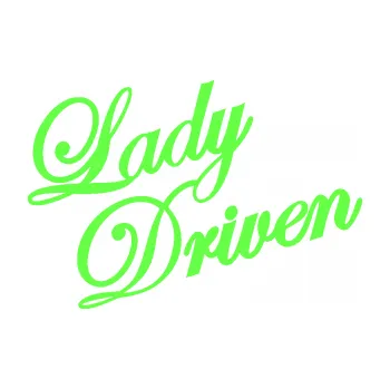 Samolepicí dekorace na vozidlo Lady driven 001 nápis (71 - Fluorescentní zelená) SAMOLEPKA NA AUTO, NÁLEPKA, FÓLIE, POLEP, TUNING, VLASTNÍ TEXT, TISK, AUTOSAMOLEPKY.cz, POLEPY, OBRÁZEK, LOGO, 3D STICKERS