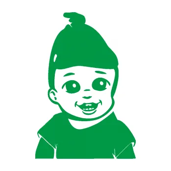 Samolepicí dekorace na vozidlo Dítě v autě 082 pravá chlapeček s čepičkou (12 - zelená) SAMOLEPKA NA AUTO, NÁLEPKA, FÓLIE, POLEP, TUNING, VLASTNÍ TEXT, TISK, AUTOSAMOLEPKY.cz, POLEPY, OBRÁZEK, LOGO, 3D STICKERS