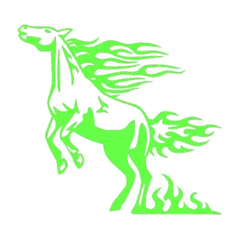 Samolepicí dekorace na vozidlo Animal flames 001 levá kůň (71 - Fluorescentní zelená) SAMOLEPKA NA AUTO, NÁLEPKA, FÓLIE, POLEP, TUNING, VLASTNÍ TEXT, TISK, AUTOSAMOLEPKY.cz, POLEPY, OBRÁZEK, LOGO, 3D STICKERS
