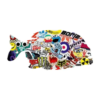 Polep vozidla SAMOLEPKA NA AUTO Piraňa 001 pravá dravá ryba (83 - Sticker bomb) NÁLEPKA, FÓLIE, POLEP, TUNING, VLASTNÍ TEXT, TISK, AUTOSAMOLEPKY.cz, POLEPY, OBRÁZEK, LOGO, SAMOLEPKY