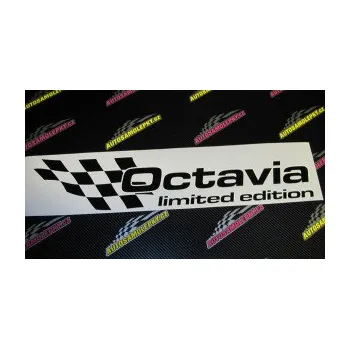Polep vozidla SAMOLEPKA Octavia limited edition levá (10 - červená) NA AUTO, NÁLEPKA, FÓLIE, POLEP, TUNING, VLASTNÍ TEXT, TISK, AUTOSAMOLEPKY.cz, POLEPY, OBRÁZEK, LOGO, SAMOLEPKY
