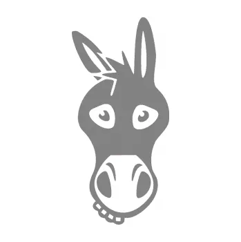 Samolepící dekorace Osel 001 levá (17 - šedá) SAMOLEPKA NA AUTO, NÁLEPKA, FÓLIE, POLEP, TUNING, VLASTNÍ TEXT, TISK, AUTOSAMOLEPKY.cz, POLEPY, OBRÁZEK, LOGO, 3D STICKERS