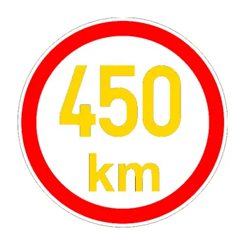 samolepka Maximální rychlost 450km - nejvyšší konstrukční rychlost (13 - jasně žlutá) SAMOLEPKA NA AUTO, NÁLEPKA, FÓLIE, POLEP, TUNING, VLASTNÍ TEXT, TISK, AUTOSAMOLEPKY.cz, POLEPY, OBRÁZEK, LOGO, 3D STICKERS