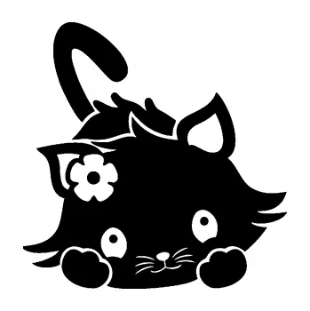 Samolepící dekorace SAMOLEPKA Kočka 012 pravá (01 - černá) NA AUTO, NÁLEPKA, FÓLIE, POLEP, TUNING, VLASTNÍ TEXT, TISK, AUTOSAMOLEPKY.cz, POLEPY, OBRÁZEK, LOGO, SAMOLEPKY